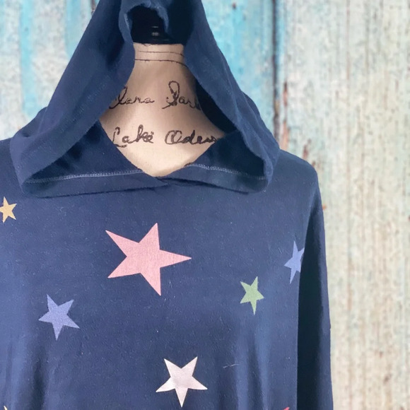 Sundry Navy Star Print Hoodie - Picture 7 of 11